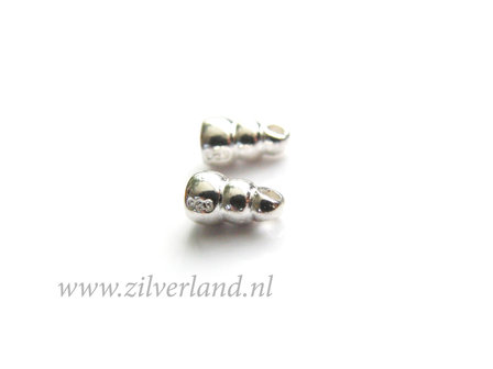 2 Stuks 2,3mm Sterling Zilveren Eindstuk