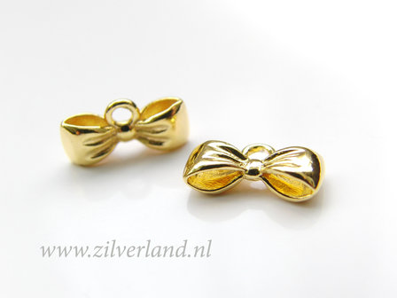 1 Stuk Sterling Zilveren Hanger- Strikje Verguld