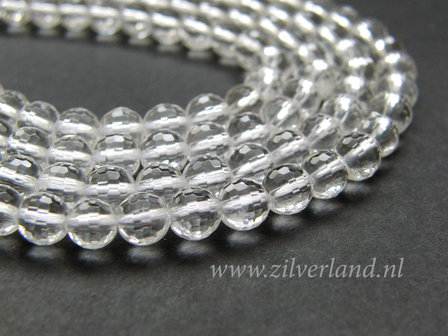 6mm Bergkristal Edelstenen Kralen- A Kwaliteit, Micro Facet