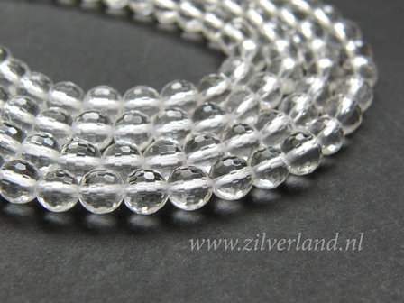 6mm Bergkristal Edelstenen Kralen- A Kwaliteit, Micro Facet