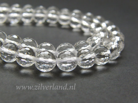 8mm Bergkristal Edelstenen Kralen- A Kwaliteit, Micro Facet