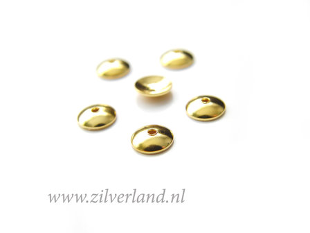 10 Stuks 5mm Kralenkapjes- Verguld