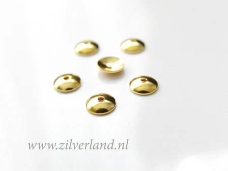 10 Stuks 5mm Kralenkapjes- Verguld