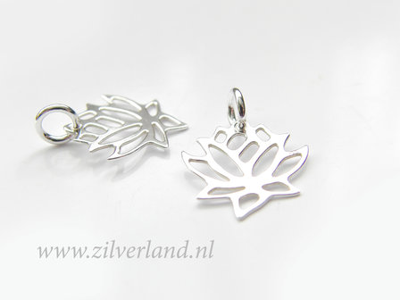 1 Stuk Sterling Zilveren Hanger- Lotusbloem