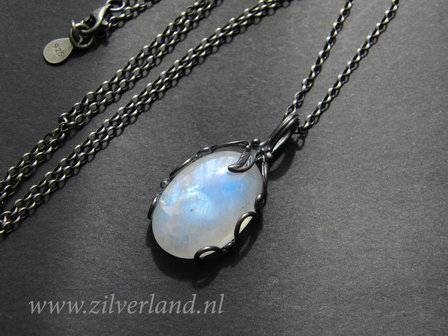 Handgemakte Edelstenen Ketting met Regenboog Maansteen