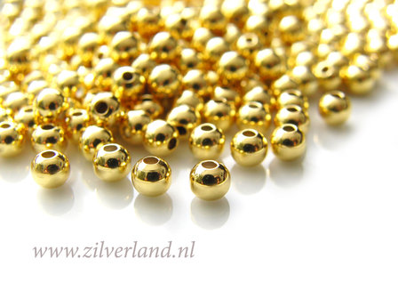 10 Stuks 4mm Sterling Zilveren Kralen- Verguld