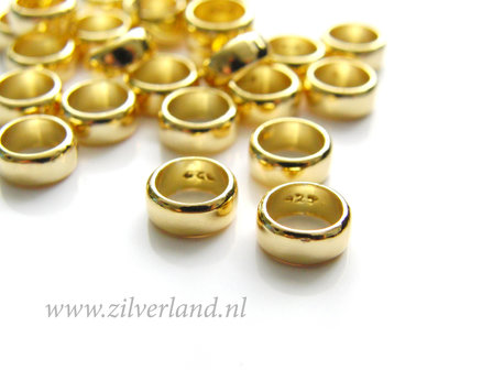 -1 Stuk Sterling Zilveren Spacer- Verguld