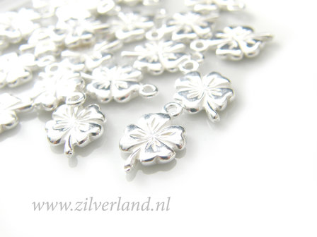 1 Stuk Sterling Zilveren Bedel- Klavertje Vier