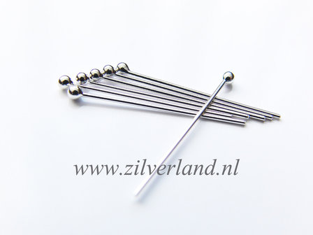 20 Stuks 0,50mm x 2,0cm Sterling Zilveren Nietstiften
