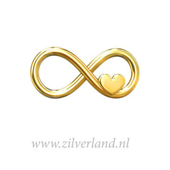 Sterling Zilveren Connector- Infinity met Hartje Verguld