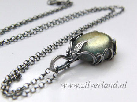 Zilveren Edelstenen Ketting met Labradoriet