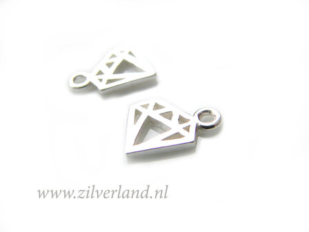 Sterling Zilveren Bedel- Diamant Klein