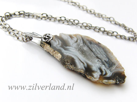 Zilveren Ketting met Agaat Hanger