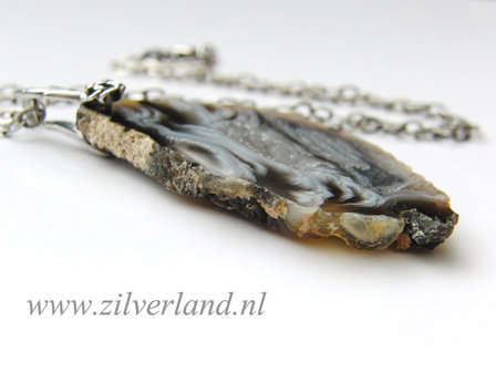 Zilveren Ketting met Agaat Hanger
