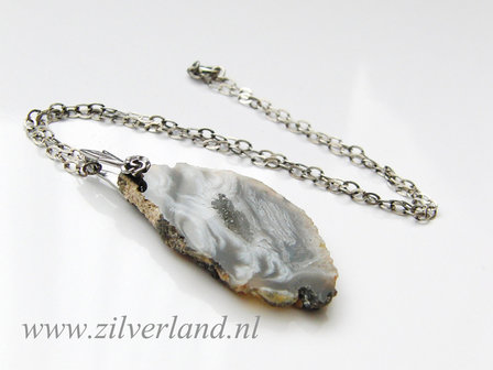 Zilveren Ketting met Agaat Hanger
