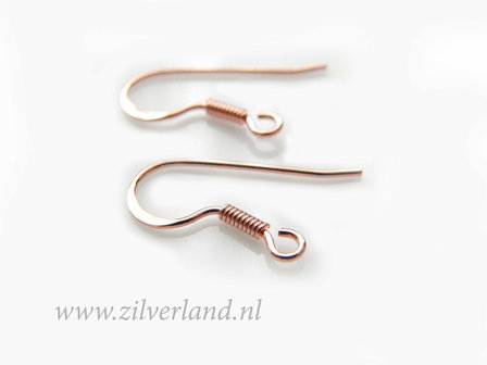 Sterling Zilveren Oorbelhaken- Rose Verguld