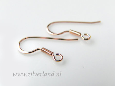 Sterling Zilveren Oorbelhaken- Rose Verguld