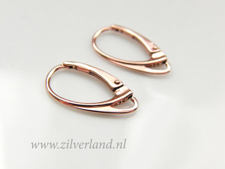 Sterling Zilveren Oorhaken- Rose Verguld