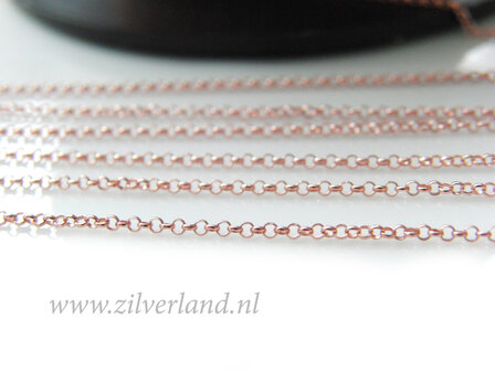 1 Meter Sterling Zilveren Ketting 1,50mm Rolo- Rose Verguld