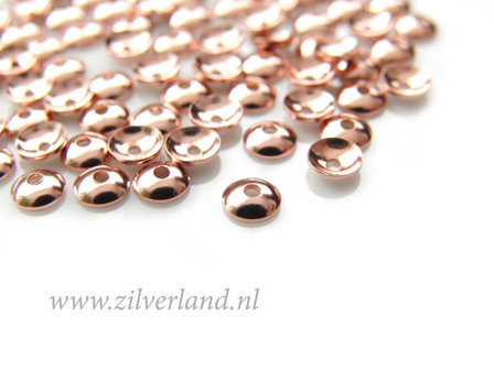 10 Stuks 4mm Sterling Zilveren Kralenkapjes- Rose Verguld