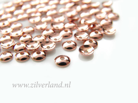 10 Stuks 4mm Sterling Zilveren Kralenkapjes- Rose Verguld