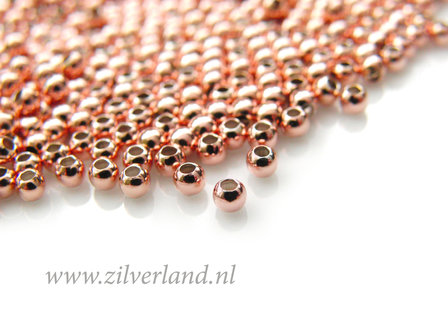 50 Stuks 2,5mm Sterling Zilveren Kralen- Rose Verguld