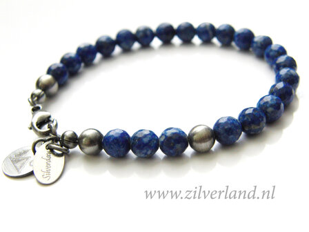 Handgemaakte Edelstenen Armband met Lapis Lazuli 