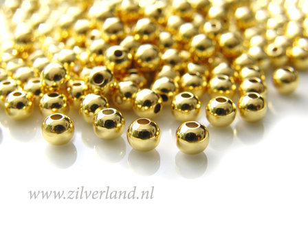 50 Stuks 4mm Sterling Zilveren Kralen- Verguld