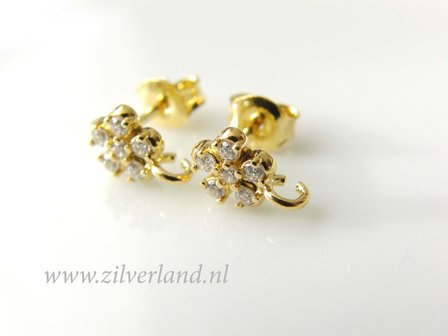 Sterling Zilveren Oorstekers met Kristallen- Verguld