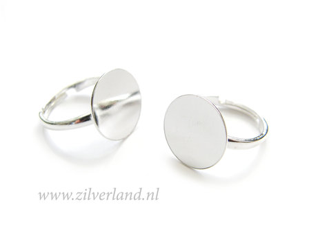 Sterling Zilveren Ring- 15mm Plaatje
