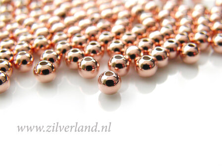50 Stuks 4mm Sterling Zilveren Kralen- Rose Verguld