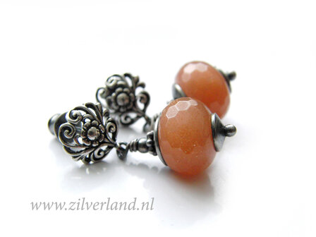 Handgemaakte Oorstekers met Zonnesteen Edelstenen
