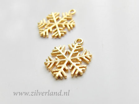 Sterling Zilveren Hanger- Sneeuwvlok Verguld