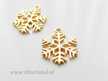 Sterling Zilveren Hanger- Sneeuwvlok Verguld