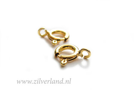 7mm Sterling Zilveren Veerring Slotje- Verguld