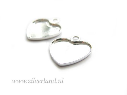 Sterling Zilveren Hanger voor Swarovski Hart Kristallen of UV Hars/Resin
