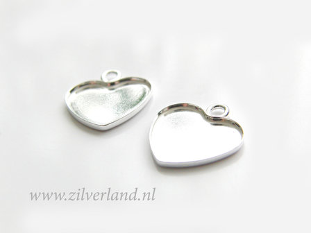 Sterling Zilveren Hanger voor Swarovski Hart Kristallen of UV Hars/Resin