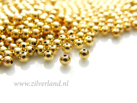 50 Stuks 3mm Sterling Zilveren Kralen- Verguld