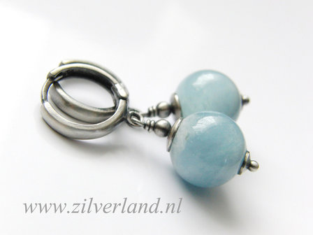 Handgemaakte Oorbellen met Aquamarijn
