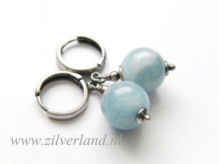 Handgemaakte Oorbellen met Aquamarijn