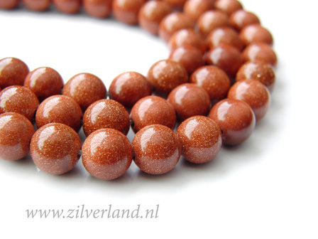 8mm Goudsteen Kralen