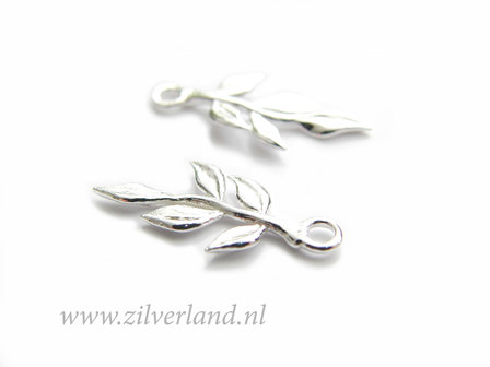 1 Stuk Sterling Zilveren Hanger- Takje met Blaadjes