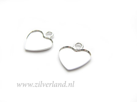 Sterling Zilveren Hanger voor Swarovski Hart Kristallen of UV Hars/Resin
