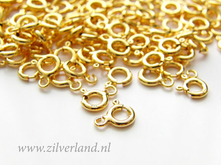 6mm Sterling Zilveren Veerring Slotje- Verguld