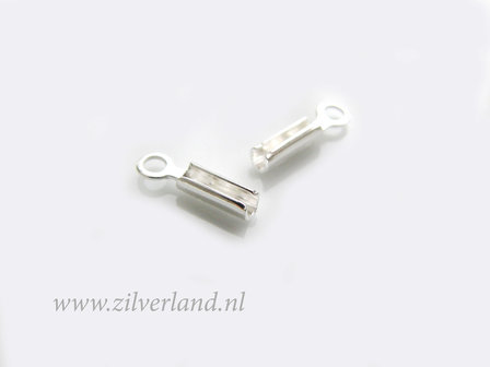 10 Stuks Sterling Zilveren Veterklem, Leerklem