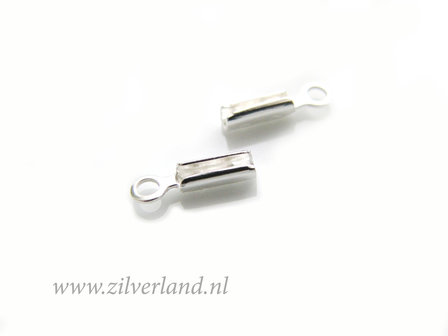 10 Stuks Sterling Zilveren Veterklem, Leerklem
