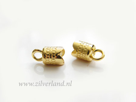 2 Stuks 4mm Sterling Zilveren Eindstuk- Verguld