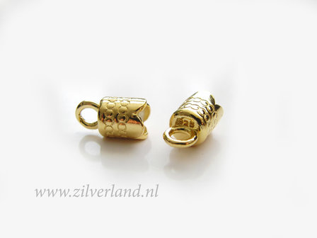 2 Stuks 4mm Sterling Zilveren Eindstuk- Verguld