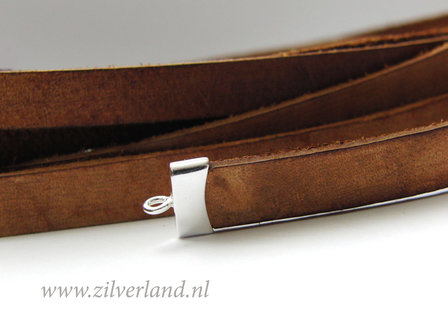 20cm Plat Leerkoord Vintage- Donkerbruin