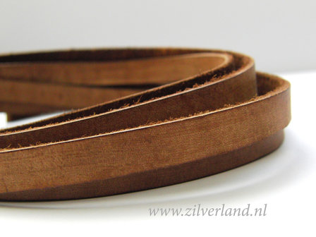 20cm Plat Leerkoord Vintage- Donkerbruin